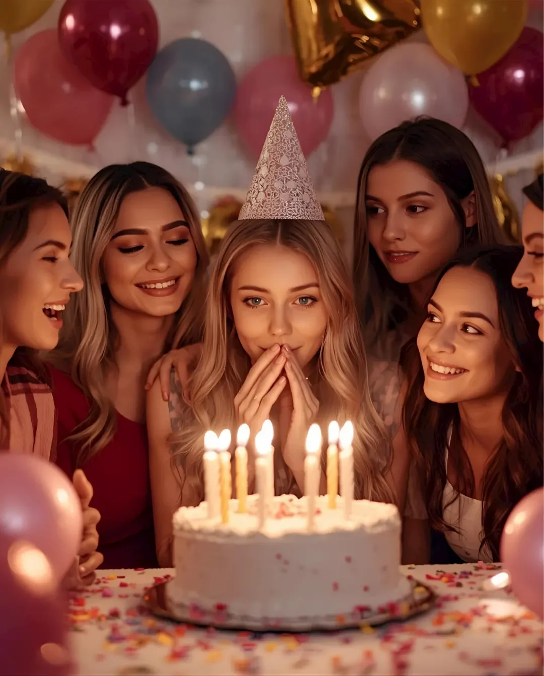 Fille qui souffle son gateau d'anniversaire