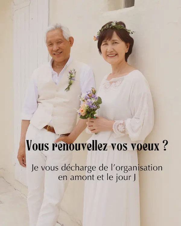 Couple qui renouvelle ses voeux